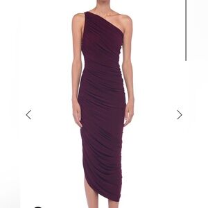 Norma Kamali, Diana, Burgundy Dress, one- shoulder, REVOLVE